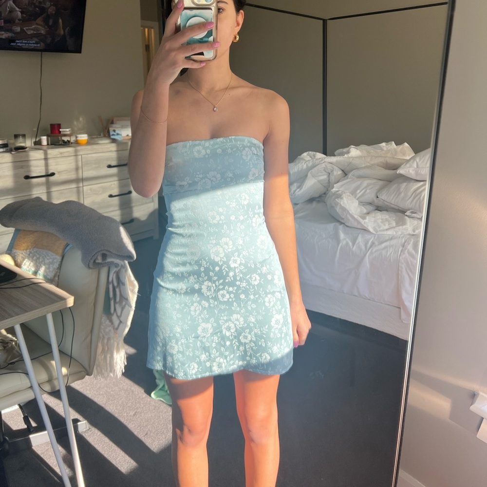 Blue mini dress